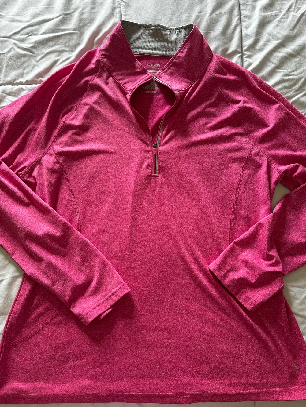 Danskin Now Hot Pink Quarter-Zip Pullover